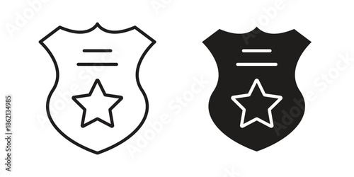 Police badge icons symbol template for graphic and web design