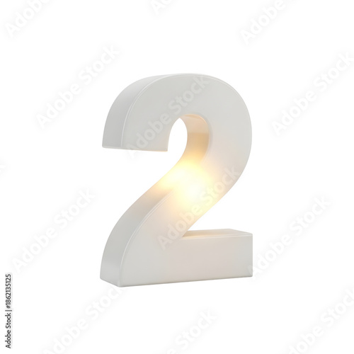 3d number 2 isolated