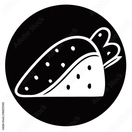 A simple illustration of a chili pepper on a black background