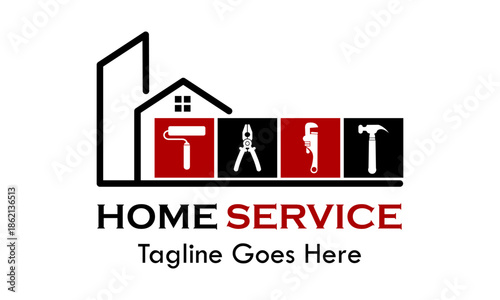 Home service or home repair logo template illustration