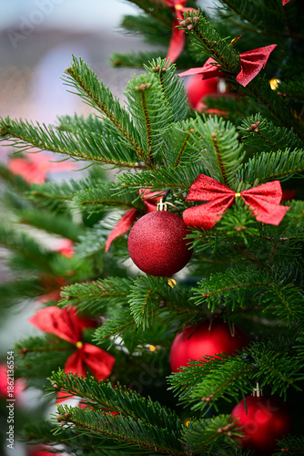 Christmas tree with festive decoration 
