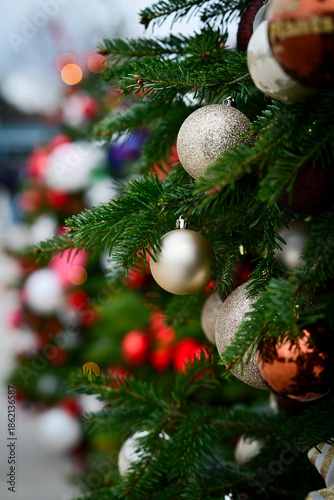 Christmas tree with festive decoration 