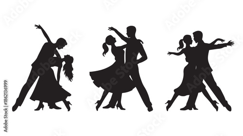 Ballroom Dance Silhouettes of Couples