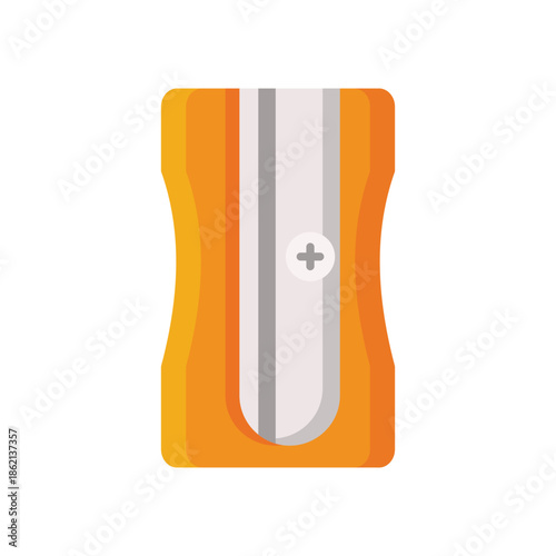 Flat vector pencil sharpener isolated on white background for school education use