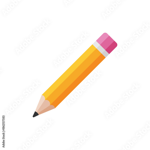 Pencil simple flat vector design on a white background