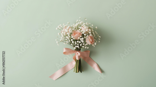 Delicate pink flower corsage