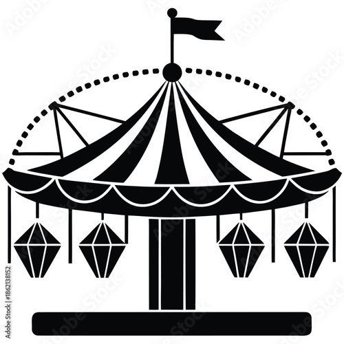 fairground rides vector on white background