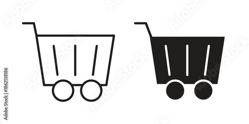 Shopping trolley icons symbol template for graphic and web design