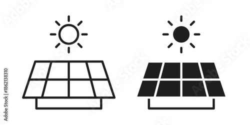 Solar panel icons symbol template for graphic and web design