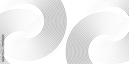 White abstract background with circular lines, technology futuristic template. Vector illustration