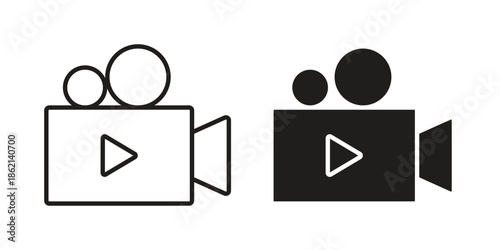 Video camera icons symbol template for graphic and web design