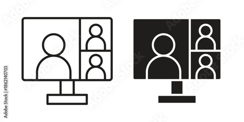 Video chat icons symbol template for graphic and web design