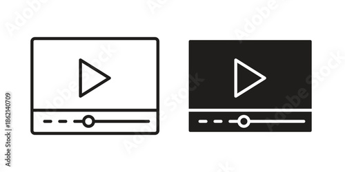 Video tutorial icons symbol template for graphic and web design