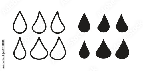 Water drop shape icons symbol template for graphic and web design