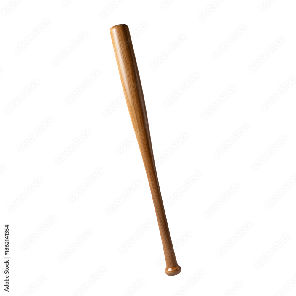 Obraz premium Realistic wooden baseball bat isolated