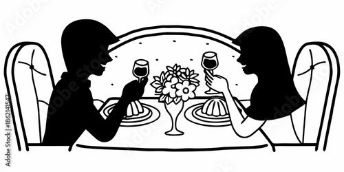 Couple enjoying a romantic dinner together at a beautifully set table