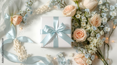 Elegant gift box with delicate flowers