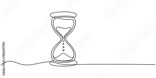 hourglass continuous one line drawing animation, Abstract antique hourglass, Self drawing animation one continuous line draw, logo, Video. One continuous editable line of hourglass illustration. Time