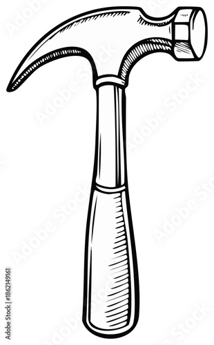 Hand-drawn illustration of a hammer