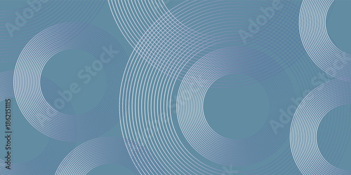 Modern abstract blue background with circle lines. Geometric circle line art. Textured background.