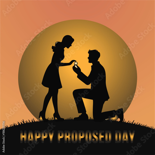 Romantic Proposal Silhouette on Proposed Day