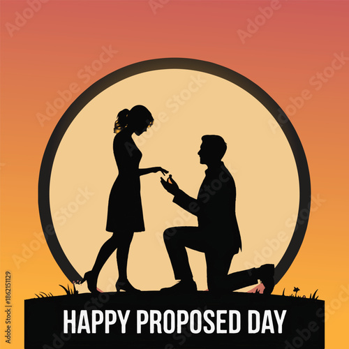 Romantic Proposal Silhouette on Proposed Day