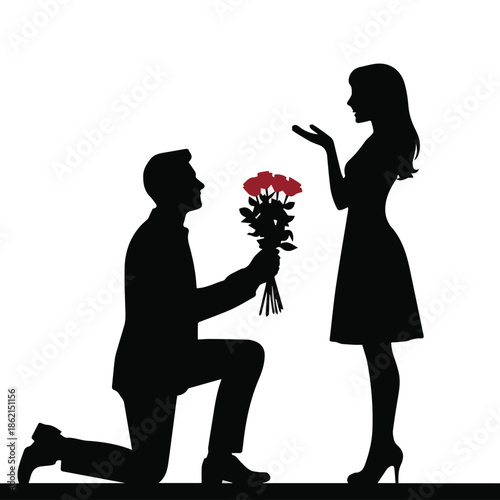 Romantic Proposal Silhouette on Proposed Day