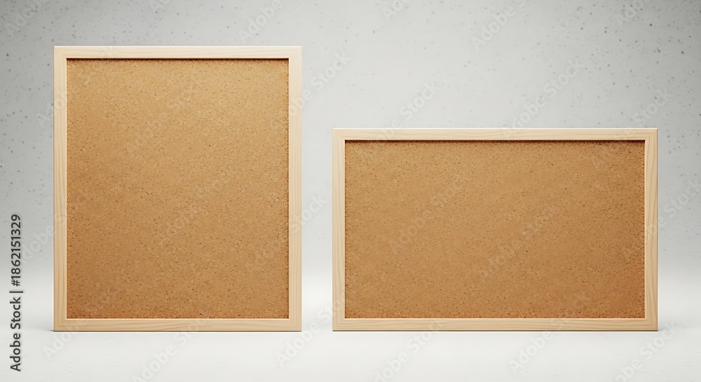 Fototapeta premium Blank Cork Board Notice Frame Isolated on Wall