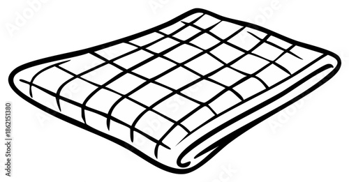 Cartoon drawing of a quilted blanket.