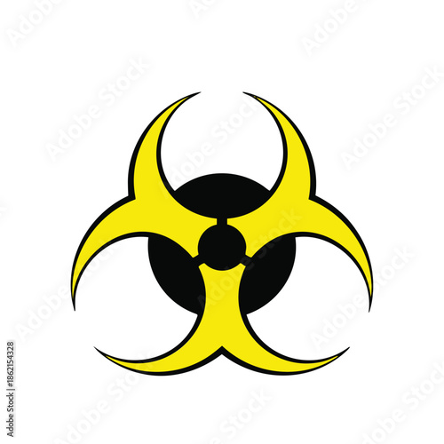 Biological hazard symbol isolated vector