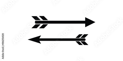 A simple black silhouette of a straight arrow pointing right