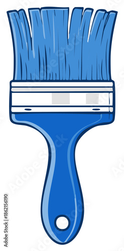 Simple blue paintbrush cartoon illustration for art and home improvement