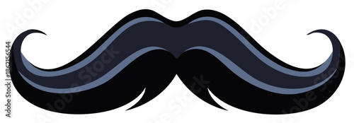 Stylized mustache illustration with elegant and symmetrical design on a clean white backdrop