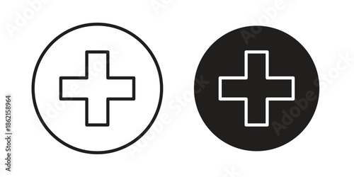 Add icons vector glyph flat style. Stroke with editable size icons