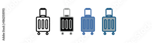 
baggage icon set multiple style collection with suitcase design