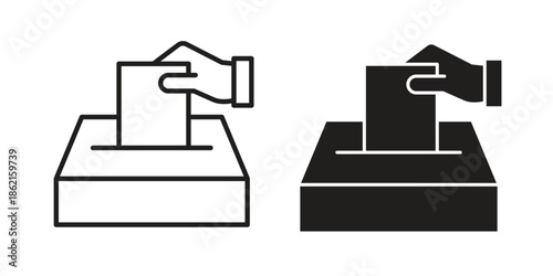 Ballot icons vector glyph flat style. Stroke with editable size icons