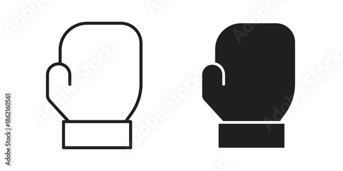 Boxing glove icons vector glyph flat style. Stroke with editable size icons