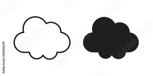Cloud icons vector glyph flat style. Stroke with editable size icons