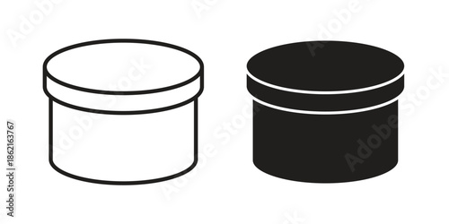 Cream icons vector glyph flat style. Stroke with editable size icons