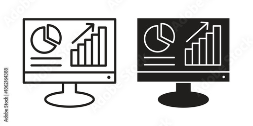 Dashboard icons vector glyph flat style. Stroke with editable size icons