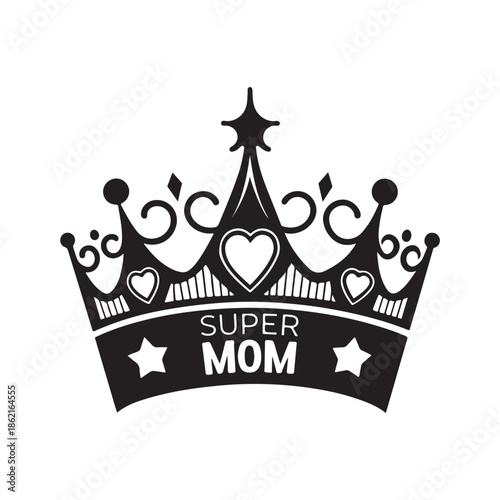 Super Mom Motherhood Icon Silhouette.