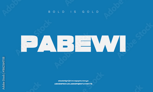 Pabewi minimal modern logo alphabet fonts. Typography minimalist urban digital fashion future creative logos fonts. vector illustration