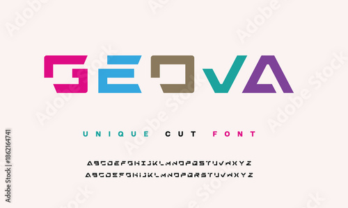 Geova Classic typography in modern or art style, serif letters for modern or retro font