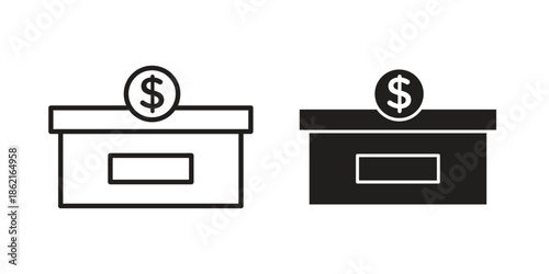 Donate icons vector glyph flat style. Stroke with editable size icons