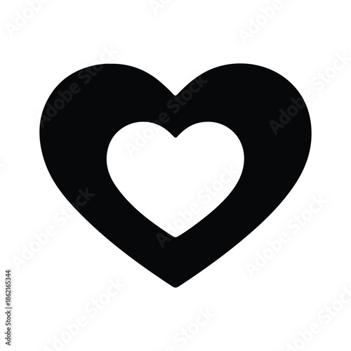 Two Overlapping Hearts Love Silhouette Icon