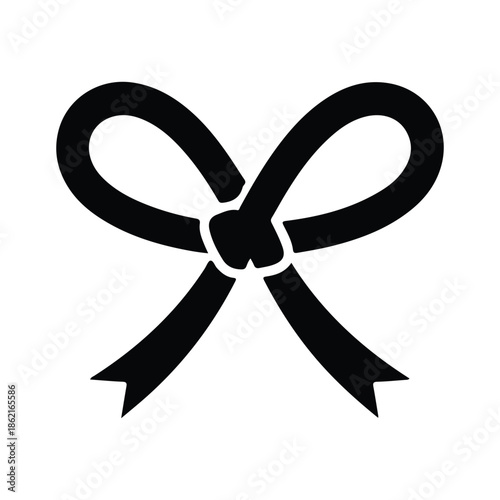 Valentine Flowing Ribbons Silhouette Icon