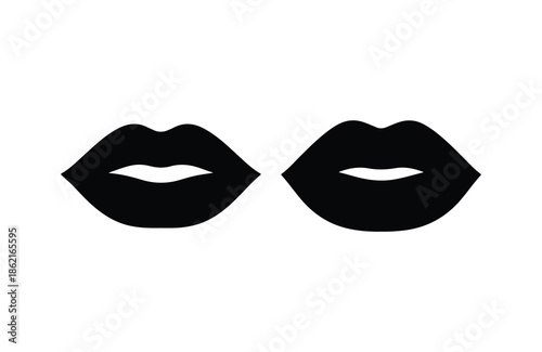 Women Lips Silhouette Icon Vector