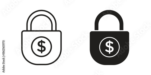 Fixed price icons vector glyph flat style. Stroke with editable size icons