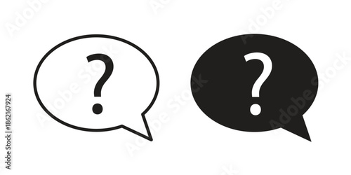 Interrogation icons vector glyph flat style. Stroke with editable size icons