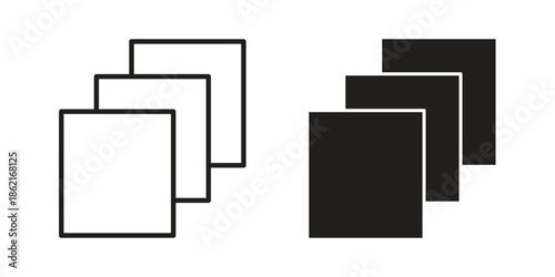 Layers icons vector glyph flat style. Stroke with editable size icons